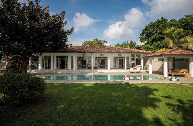 Beachfront Serenity: Spacious Villa with Pool, Gardens, and Private Chef