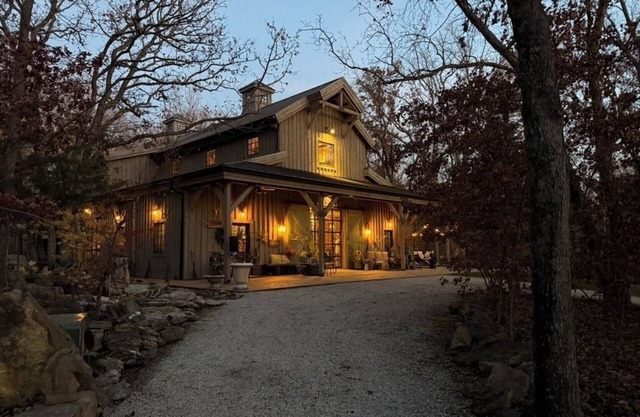 Beautiful barn home nestled in 23 acres of forest.