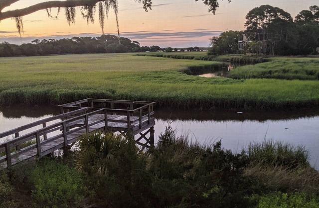 Best views of tidal river & Ocean Course, wlk to beach, private dock, Super Home