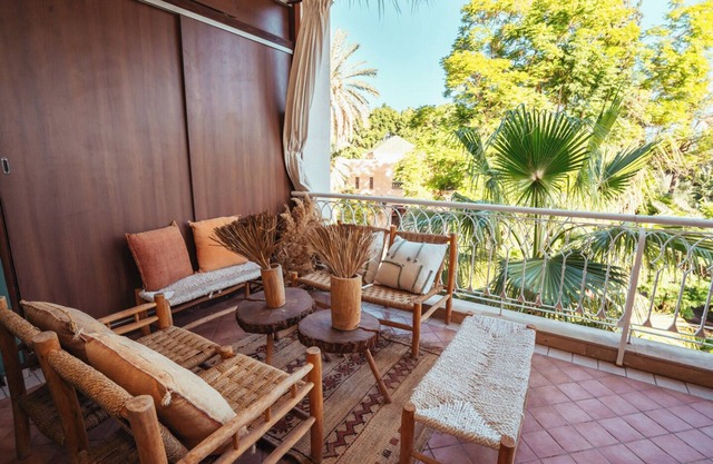 Breathtaking view of the gardens of Yves saint Laurent's villa