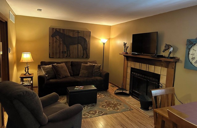 Button Buck sleeps 4, or rent all 4 for 20. Horseback riding across the Rd!