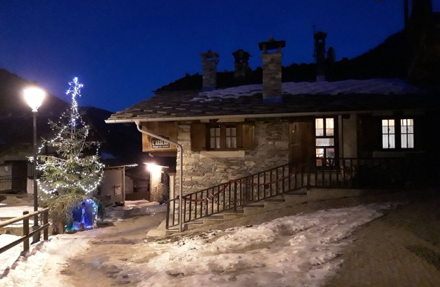 Cabin in characteristic mountain village