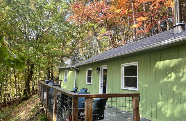 Cabin in the woods with a hot tub
