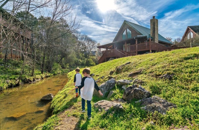 Cabin On A Creek! 2mi To Dolly, Pickleball & More!
