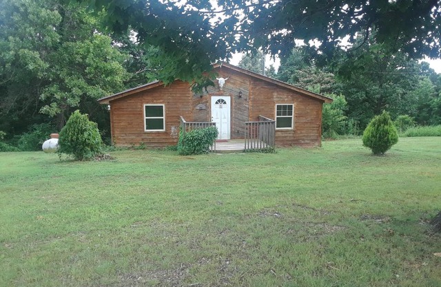 Cedar cabin located on a buffalo farm