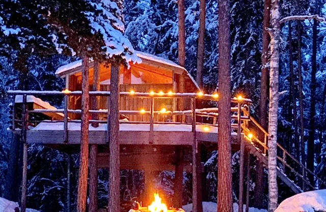 Chalet perched in the trees on a private island with exceptional views