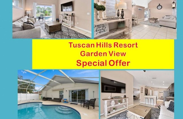 Charming villa with pool, garden view