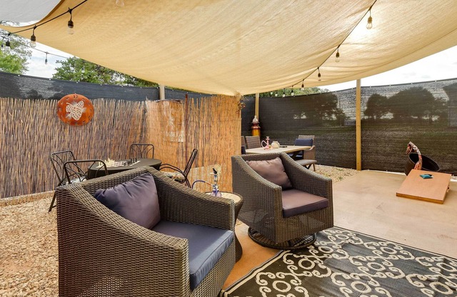 Chic Oklahoma Retreat w/ Patio, Bar & Fire Pits!