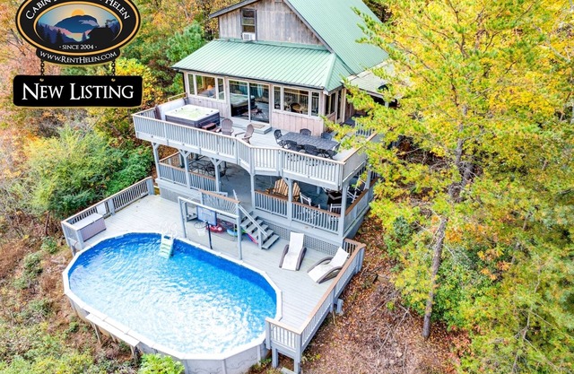 Clay Days – 2BR Mountain View Cabin with Pool & Hot Tub