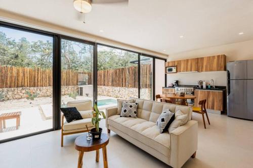 Close to Cenotes Private Pool 24hr Hr Security Gym Yoga Villa