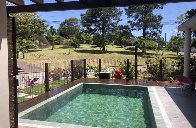 Contemporary house near the beach with heated pool, hot tub and barbecue