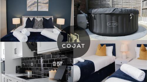 Cosy Luxe 3Bed Retreat Hot Tub BBQ Parking Near Town Perfect for Contractors Families Short & Long Stay