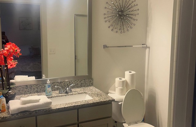 Cozy Apartment 2bd 2ba with balcony. Washer and dryer included. Full kitchen.