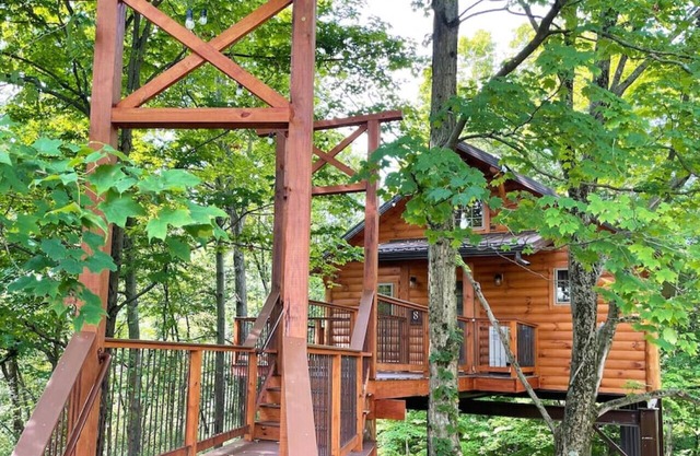 Cozy Treehouse Cabin with Treetop Views
