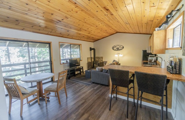 Cozy unit, near the "Y." One minute walk to Tahoe Lagoon and forest trails!