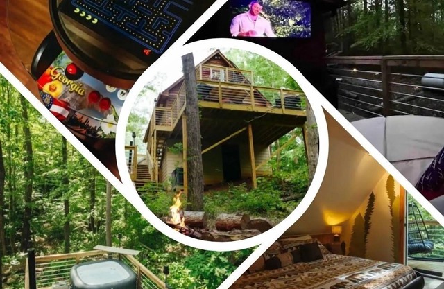 Creekside Cabin at Lake Hartwell: hot tub, 2 king beds, outdoor TV, fire pit