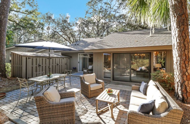 Decorator-designed Sea Pines home with multiple living spaces