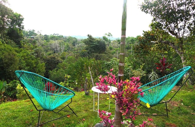 Delightful 1-bedroom cabin with kitchen ocean view and pool near PAVONES