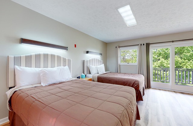 Dog-friendly, 2nd-floor studio with patio & gym - close to golf & Douglas Lake