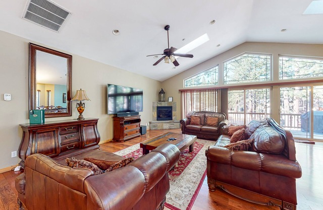 Dog-friendly home near lake with hot tub, pool table, fireplace, & W/D
