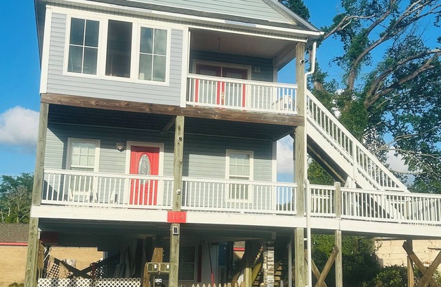 Downtown duplex on stilts.