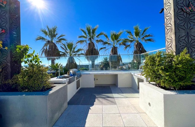 Downtown Los Angeles Skyline balcony view Modern Penthouse