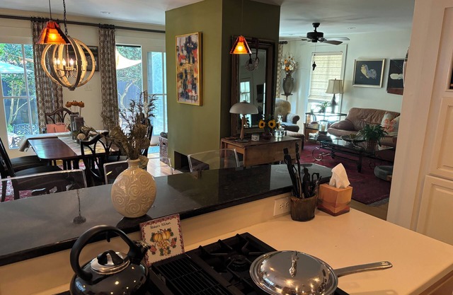 Downtown open space home with a European courtyard garden