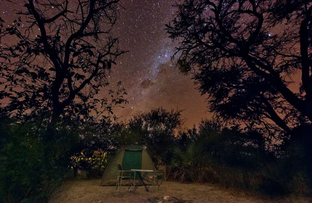 Empty campsite in natural farm between Maun and Moremi