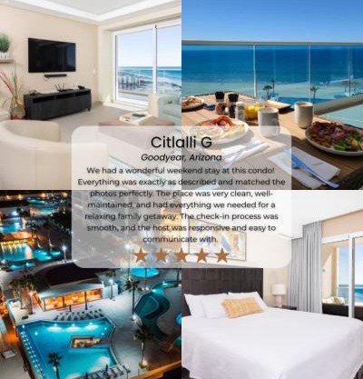 Encantame 2BR Rooftop Pool LazyRiver Pickleball