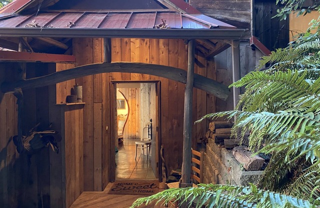 Enjoy big Salish Sea views in a hand hewn tree-like home on Picnic Point Lake