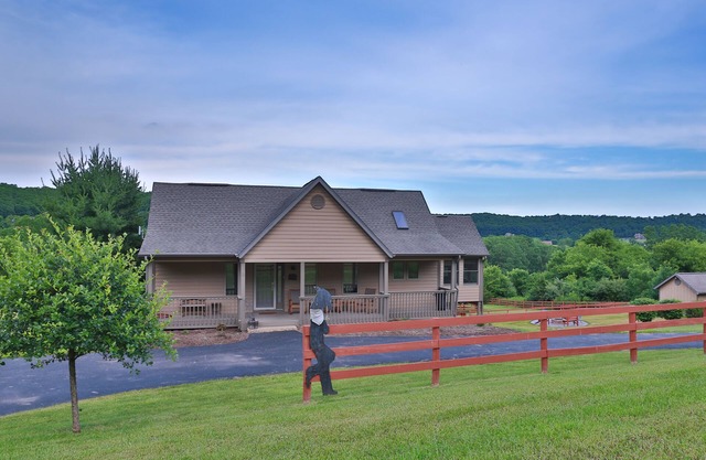 Enjoy connecting around the fire pit as well as the view and the hot tub
