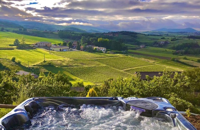 Exceptional villa with swimming pool, spa, view in the middle of the vineyards