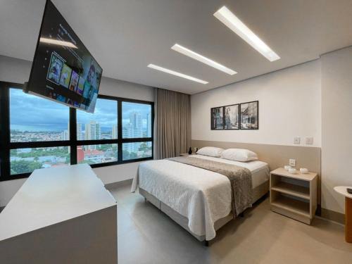 Flat com Cama Queen e Vista Panorâmica da Cidade