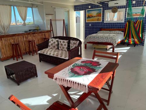 Flat com Varanda e Vista Mar