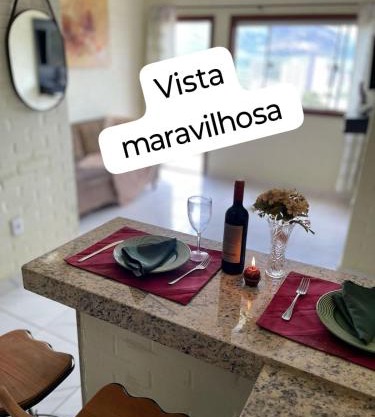 Flat com vista espetacular 2 banheiros 3 quartos área central-cozinha completa-AR- casais - grupos ou familias ou empresas