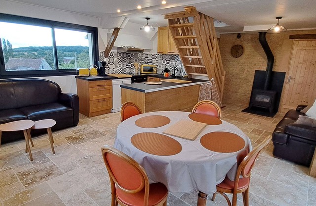 New house, superb 180° panorama of the Normandy hills.