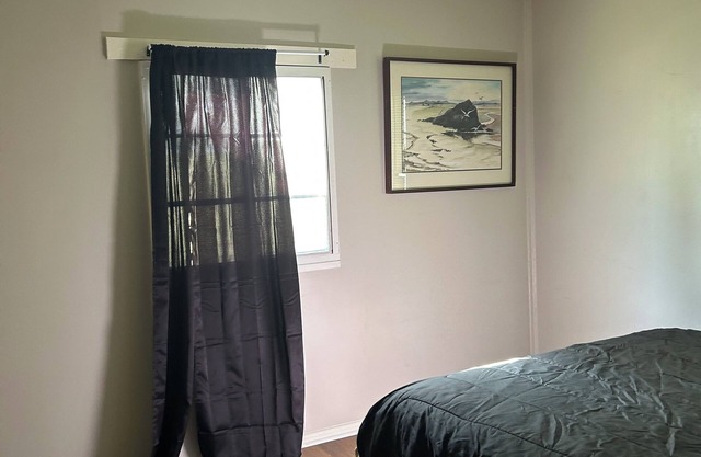 Furnished bedroom in a quiet space.