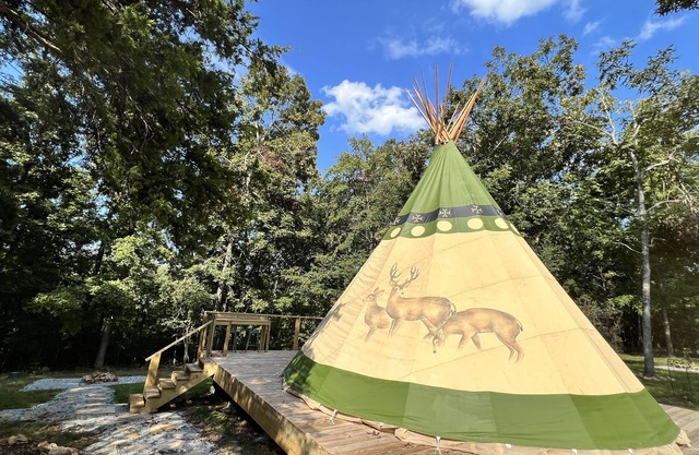 Glamping in an Authentic Style Sioux Tipi in the Heart of the Ozarks “The Deer”