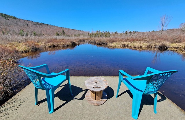 Glamping in paradise 7 acre pond surrounded by blueberries and forest