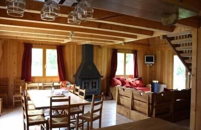 High standard wooden chalet with interior heated pool