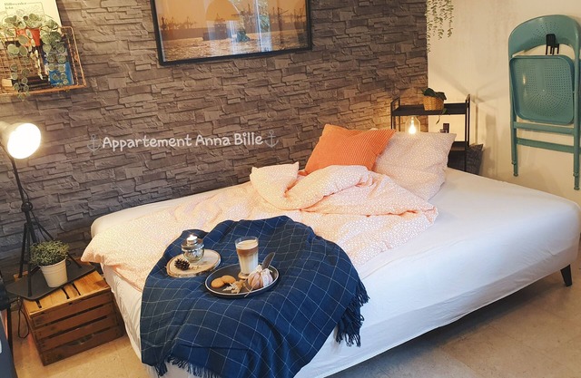 Individual designer apartment in industrial style, bright and friendly.