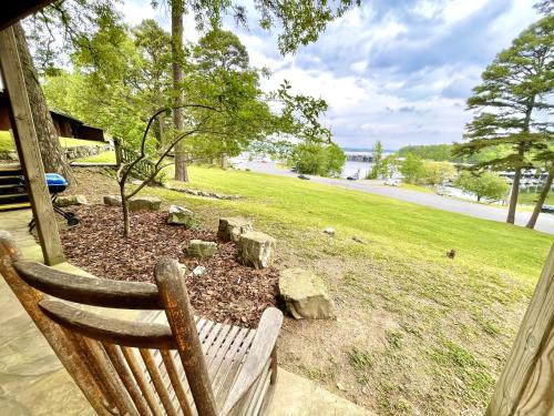 Lake view queen Guest Room with two queens, sleeper sofa and deck overlooking Lake Ouachita, Hotel Room