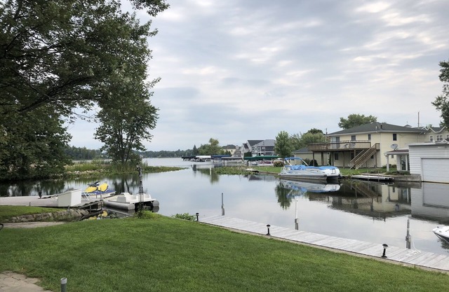 Lake Wawasee waterfront home overlooking Johnson's Bay. New Renovations for 2024