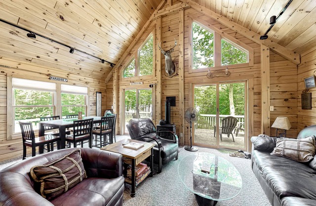 Lakefront cabin on First Roach Pond with dock, lake view & firepit- dog-friendly
