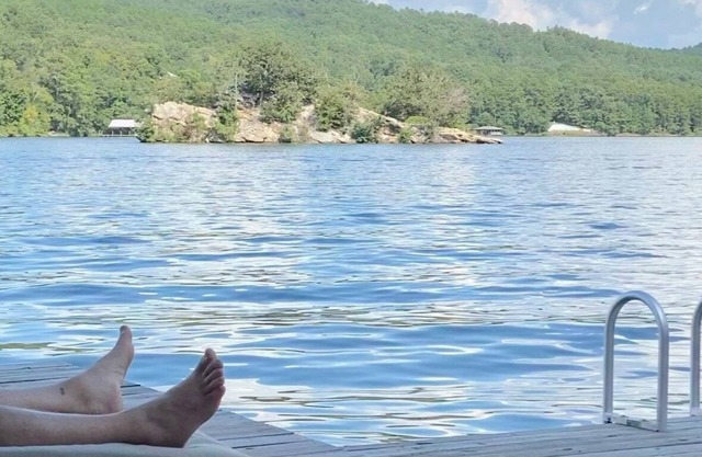 Lazy Days on Neely Henry with kayaks and floating mat!