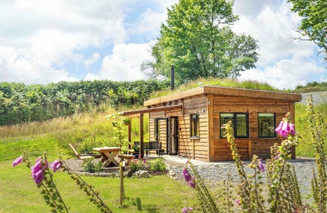 Living Roof Log Cabin Overlooking Private Woodland