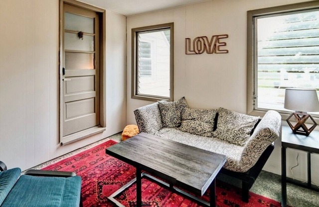 Look out at the treetops at the cozy Paoli Nest. Near Epic Systems and Madison.