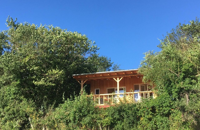 Luxury cabin with covered terrace and panoramic view