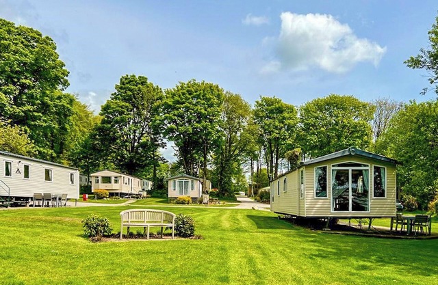 Luxury modern and spacious 12ft-wide caravan with one double and two twin.