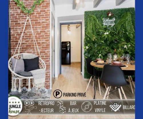MAISON "Jungle House" 90 m2 BILLARD, RÉTROPROJECTEUR, BAR À JEUX , VINYLE, WIFI FIBRE, idéal PRO & FAMILLE à Montbrison